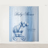 Hintergrund der blauen Rolle Wandteppich (Vorderseite)