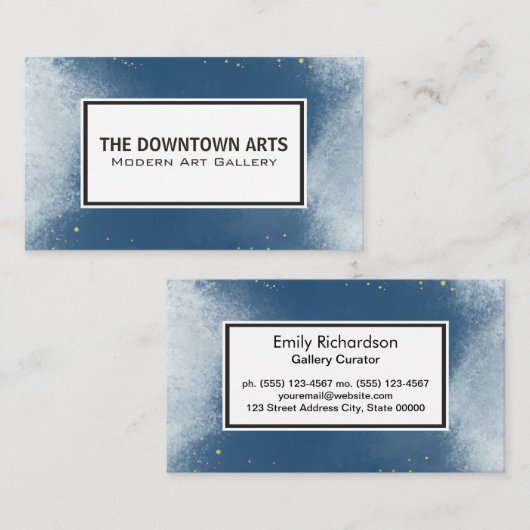 Hintergrund der Blauen Textur | Gold-Speck Visitenkarte (Vorne/Hinten)