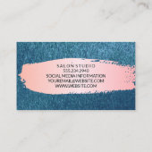 Hintergrund der Blauen Textur | Rosa gebürstet Visitenkarte (Rückseite)