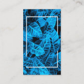 Hintergrund der blauen tropischen Blätter Visitenkarte (Rückseite)