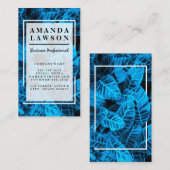 Hintergrund der blauen tropischen Blätter Visitenkarte (Vorne/Hinten)