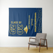 Hintergrund der Blue & Gold Custom Graduation Part Wandteppich (Beispiel (Horizontal))