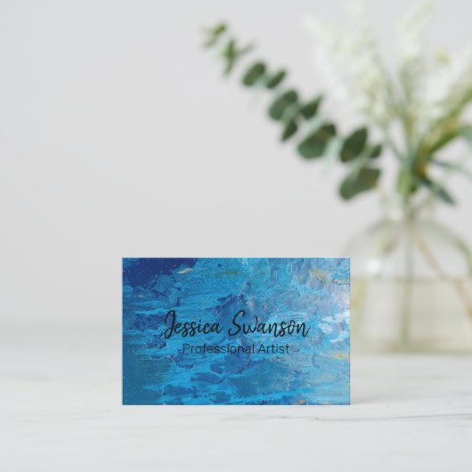 Hintergrund der Blue Texture Artwork Visitenkarte (Stehend Vorderseite)