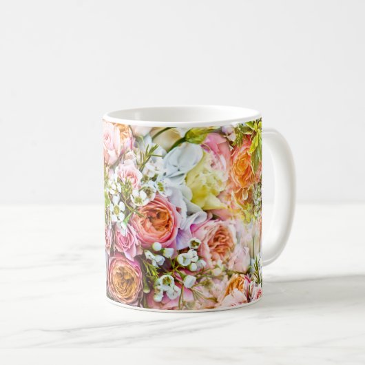 Hintergrund der Blume im Sommer, Blumensträuße von Kaffeetasse (VorderseiteRechts)