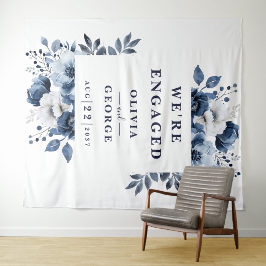 Hintergrund der blumengeschmückten Navy-Country-En Wandteppich (Beispiel (Horizontal))