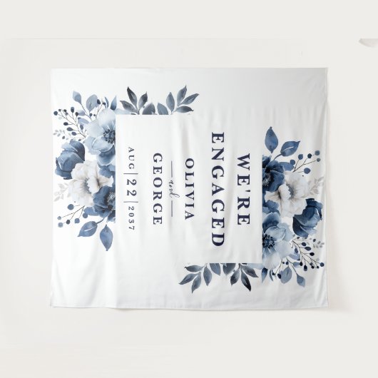 Hintergrund der blumengeschmückten Navy-Country-En Wandteppich (Vorderseite (Horizontal))