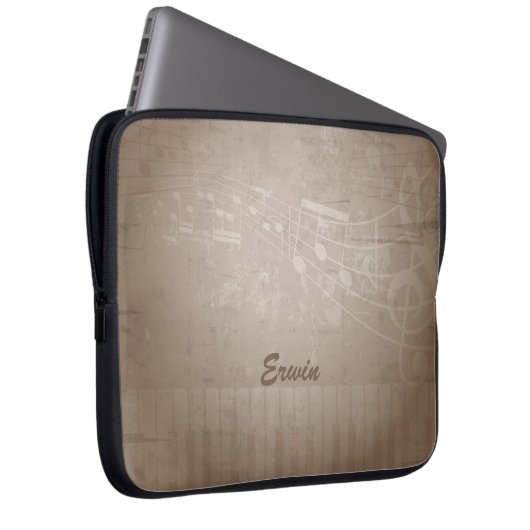 Hintergrund der braunen Grunge-Musik und benutzerd Laptopschutzhülle (Vorne Rechts)