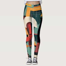 Hintergrund der bunten Buchstabenformen Leggings