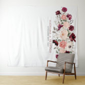 Hintergrund der Burgund-Blush-Hochzeit Wandteppich (Beispiel (Horizontal))