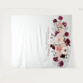 Hintergrund der Burgund-Blush-Hochzeit Wandteppich (Vorderseite (Horizontal))