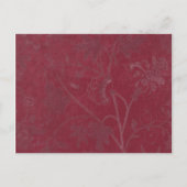 Hintergrund der burgundy-Blumenschrift Postkarte (Vorderseite)