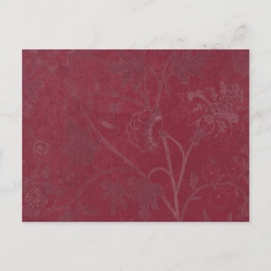Hintergrund der burgundy-Blumenschrift Postkarte (Vorderseite)