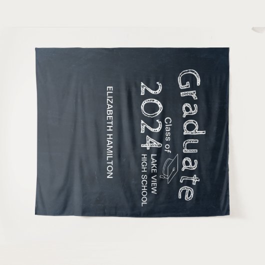 Hintergrund der Chalk High School Foto Graduation Wandteppich (Vorderseite (Horizontal))