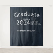 Hintergrund der Chalk High School Foto Graduation Wandteppich (Vorderseite)