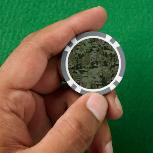 Hintergrund der digitalen grünen Camouflage von De Pokerchips