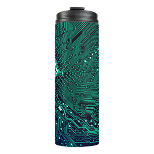 Hintergrund der elektronischen Schalttafel, abstra Thermosbecher