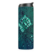 Hintergrund der elektronischen Schalttafel, abstra Thermosbecher (Nach links gedreht)