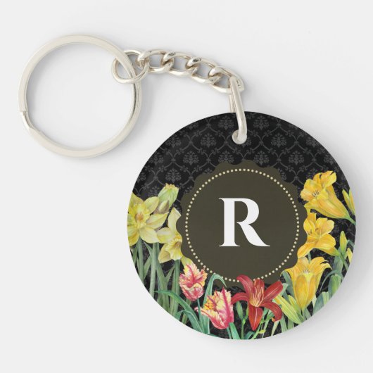 Hintergrund der ersten Frühlingsblumen für Monogra Schlüsselanhänger (Vorderseite)