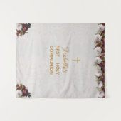 Hintergrund der ersten Kommune | Marble Burgundy P Wandteppich (Vorderseite (Horizontal))