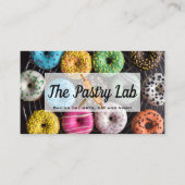 Hintergrund der farbenfrohen Donuts | Konditorei Visitenkarte (Vorderseite)