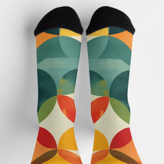 Hintergrund der farbenfrohen transparenten Kreise Socken (Oben)