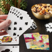Hintergrund der farbenfrohen Wachs Spielkarten (In Situ)