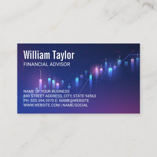 Hintergrund der Finanzcharts Visitenkarte (Vorderseite)