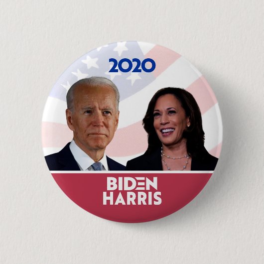 Hintergrund der Flaggen Joe Biden Kamala Harris 20 Button (Vorderseite)