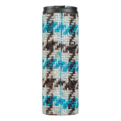 Hintergrund der Flanelltextur. Thermosbecher (Rückseite)