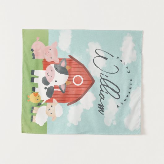 Hintergrund der Geburt von Jungen Niedlicher Nutzt Wandteppich (Vorderseite (Horizontal))