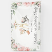 Hintergrund der Geburt von niedlichen Waldtieren Banner (Vertikal)