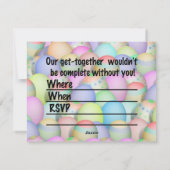 Hintergrund der gefärbten Ostereier Feiertagskarte (Rückseite)