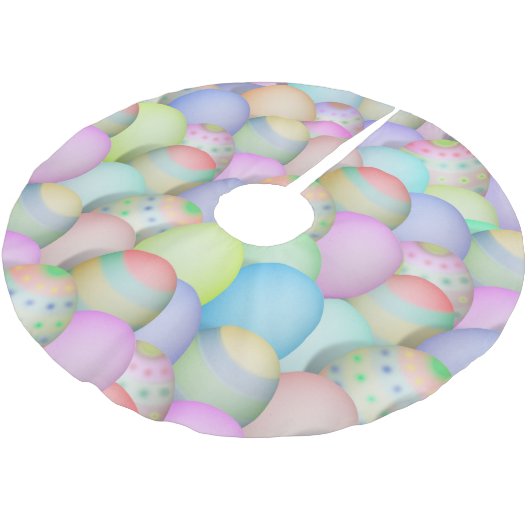 Hintergrund der gefärbten Ostereier Polyester Weihnachtsbaumdecke (Schrägansicht)