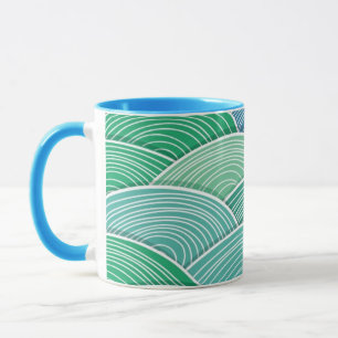 Hintergrund der gekräuselten abstrakten grünen tasse