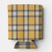 Hintergrund der gelben weißen Tartan-Textur Dosenkühler (Rückseite)