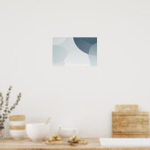 Hintergrund der gerundeten Formulare in Grautönen Poster (Küche)