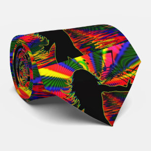 Hintergrund der Girl Tancing Neon Stripe Krawatte