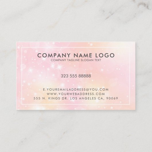 Hintergrund der glänzenden Girly Pink Visitenkarte (Rückseite)