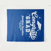 Hintergrund der Glückwunsch Grand Blue Graduation Wandteppich (Vorderseite (Horizontal))