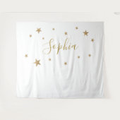 Hintergrund der Goldstars Personalisiert Name Wandteppich (Vorderseite (Horizontal))