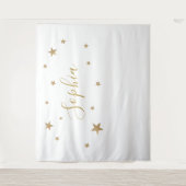 Hintergrund der Goldstars Personalisiert Name Wandteppich (Vorderseite)