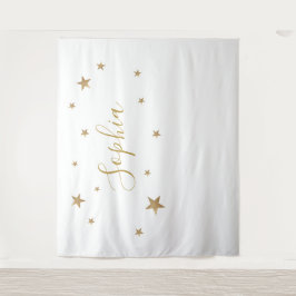 Hintergrund der Goldstars Personalisiert Name Wandteppich