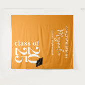 Hintergrund der Graduation Cap-Banner 2025 Wandteppich (Vorderseite (Horizontal))