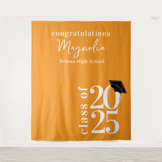 Hintergrund der Graduation Cap-Banner 2025 Wandteppich (Vorderseite)