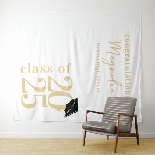 Hintergrund der Graduation Cap-Banner 2025 Wandteppich (Beispiel (Horizontal))