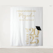 Hintergrund der Graduation Cap-Banner 2025 Wandteppich (Vorderseite)