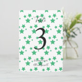 Hintergrund der grünen Sterne | TISCHNUMMERN (Stehend Vorderseite)