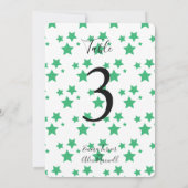 Hintergrund der grünen Sterne | TISCHNUMMERN (Rückseite)