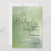 Hintergrund der grünen Wasserfarbe für Babydusche Einladung (Vorderseite)