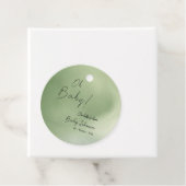 Hintergrund der grünen Wasserfarbe für Babydusche Geschenkanhänger (Beispiel)